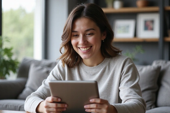 Persona che interagisce con un tablet per una consulenza online