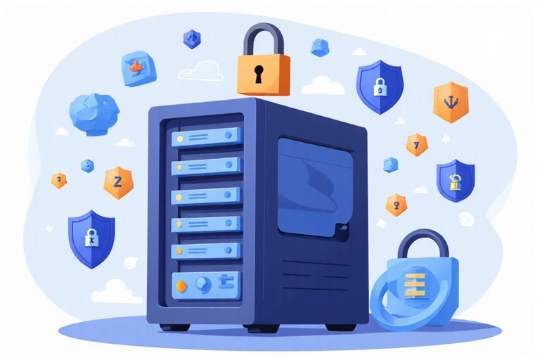 Secure data storage on a server with encryption symbols
